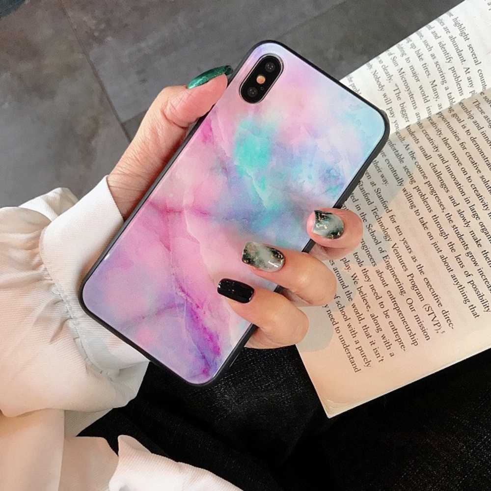 iPhone XR/XS/Max/7/8/+❤️️Marble glass phone case